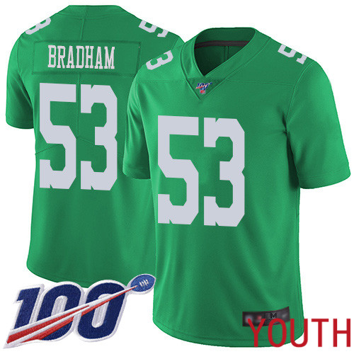 Youth Philadelphia Eagles #53 Nigel Bradham Limited Green Rush Vapor Untouchable NFL Jersey 100th Season